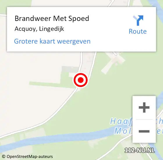 Locatie op kaart van de 112 melding: Brandweer Met Spoed Naar Acquoy, Lingedijk op 10 mei 2017 14:34