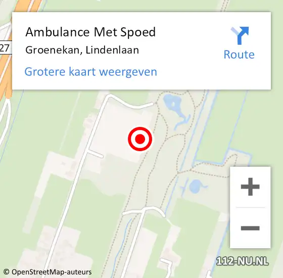 Locatie op kaart van de 112 melding: Ambulance Met Spoed Naar Groenekan, Lindenlaan op 10 mei 2017 15:01