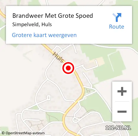 Locatie op kaart van de 112 melding: Brandweer Met Grote Spoed Naar Simpelveld, Huls op 10 mei 2017 15:31