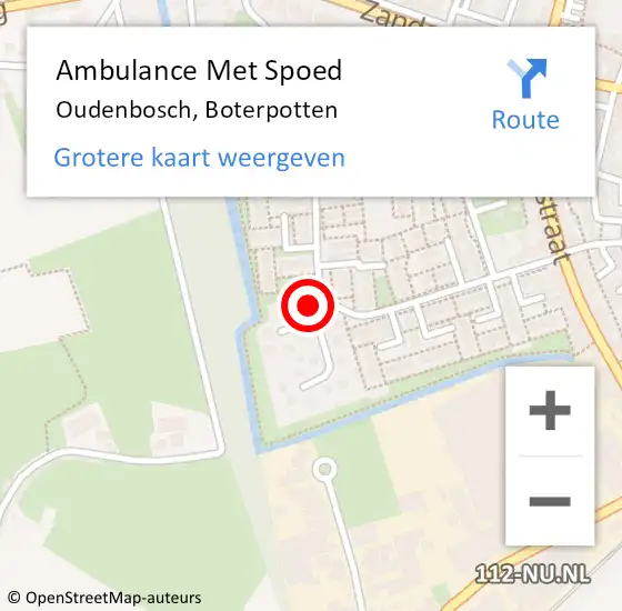 Locatie op kaart van de 112 melding: Ambulance Met Spoed Naar Oudenbosch, Boterpotten op 20 januari 2014 06:31