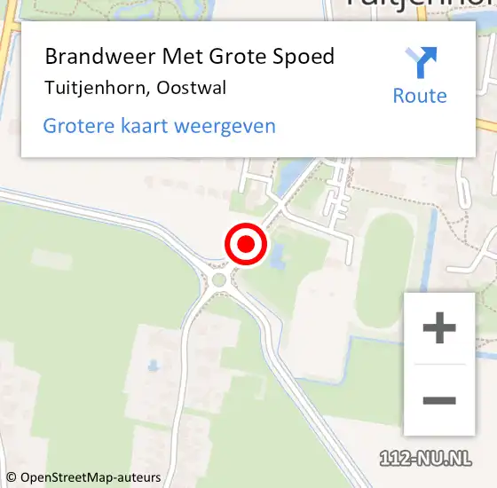 Locatie op kaart van de 112 melding: Brandweer Met Grote Spoed Naar Tuitjenhorn, Oostwal op 10 mei 2017 16:21