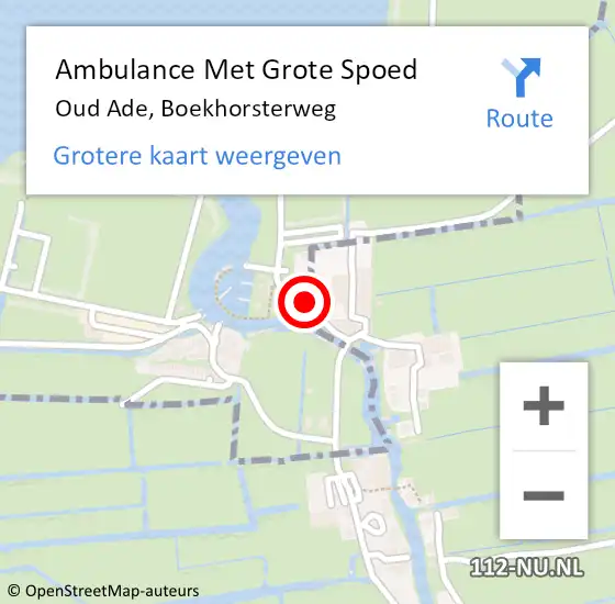 Locatie op kaart van de 112 melding: Ambulance Met Grote Spoed Naar Oud Ade, Boekhorsterweg op 10 mei 2017 16:23