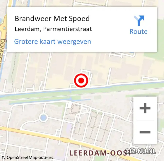 Locatie op kaart van de 112 melding: Brandweer Met Spoed Naar Leerdam, Parmentierstraat op 10 mei 2017 17:22