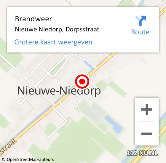 Locatie op kaart van de 112 melding: Brandweer Nieuwe Niedorp, Dorpsstraat op 10 mei 2017 18:12