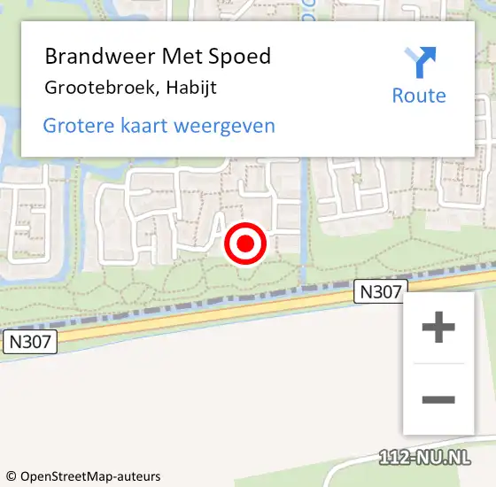 Locatie op kaart van de 112 melding: Brandweer Met Spoed Naar Grootebroek, Habijt op 10 mei 2017 18:34