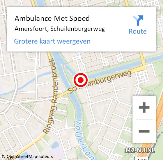 Locatie op kaart van de 112 melding: Ambulance Met Spoed Naar Amersfoort, Schuilenburgerweg op 10 mei 2017 18:49