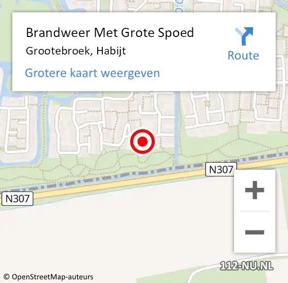 Locatie op kaart van de 112 melding: Brandweer Met Grote Spoed Naar Grootebroek, Habijt op 10 mei 2017 19:01