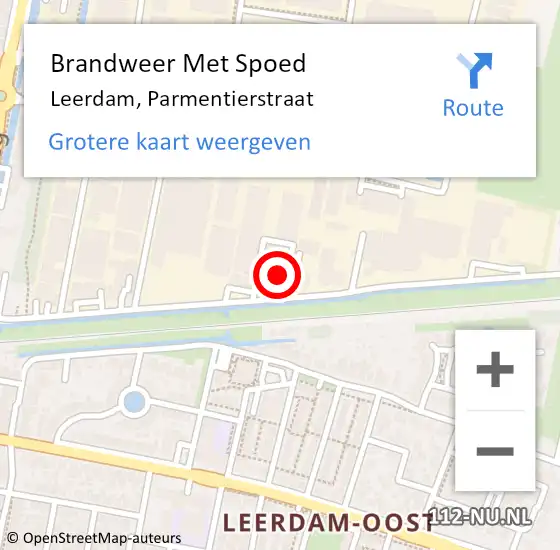 Locatie op kaart van de 112 melding: Brandweer Met Spoed Naar Leerdam, Parmentierstraat op 10 mei 2017 19:03