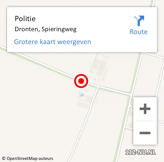 Locatie op kaart van de 112 melding: Politie Dronten, Spieringweg op 10 mei 2017 19:50