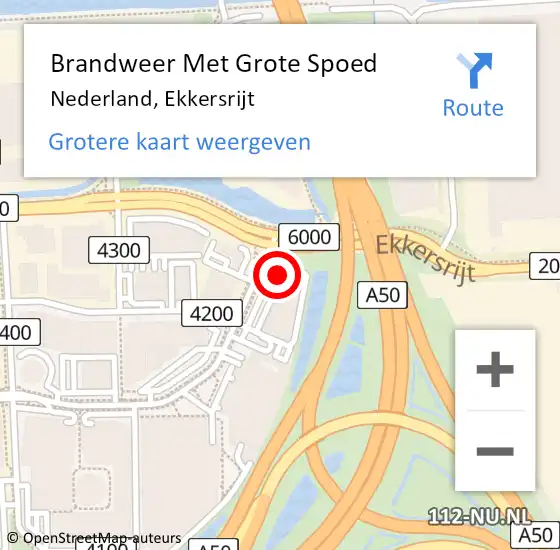 Locatie op kaart van de 112 melding: Brandweer Met Grote Spoed Naar Nederland, Ekkersrijt op 10 mei 2017 21:00