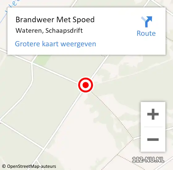 Locatie op kaart van de 112 melding: Brandweer Met Spoed Naar Wateren, Schaapsdrift op 10 mei 2017 21:16