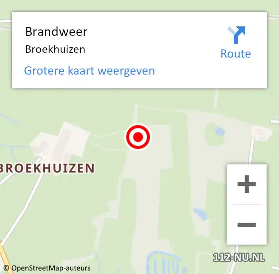 Locatie op kaart van de 112 melding: Brandweer Broekhuizen op 10 mei 2017 22:29