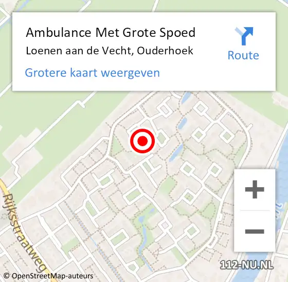 Locatie op kaart van de 112 melding: Ambulance Met Grote Spoed Naar Loenen aan de Vecht, Ouderhoek op 10 mei 2017 23:25