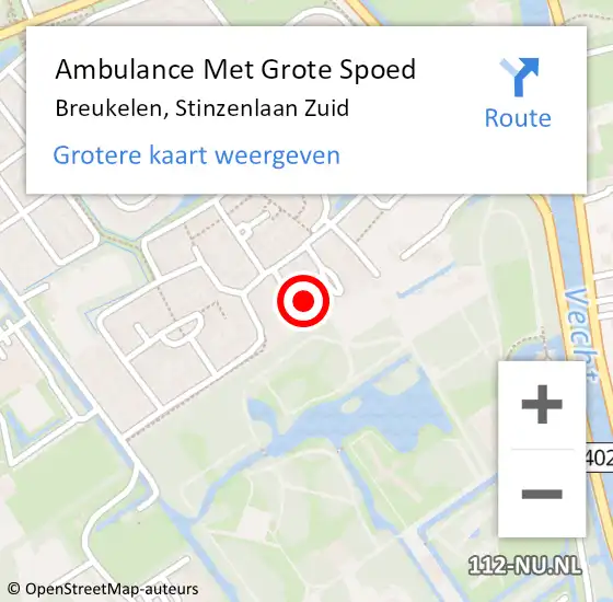 Locatie op kaart van de 112 melding: Ambulance Met Grote Spoed Naar Breukelen, Stinzenlaan Zuid op 11 mei 2017 00:53