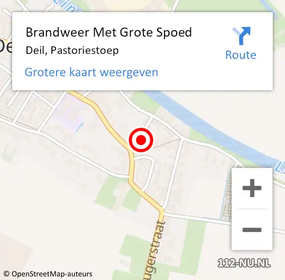 Locatie op kaart van de 112 melding: Brandweer Met Grote Spoed Naar Deil, Pastoriestoep op 11 mei 2017 07:29