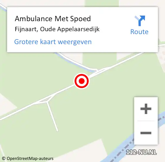 Locatie op kaart van de 112 melding: Ambulance Met Spoed Naar Fijnaart, Oude Appelaarsedijk op 11 mei 2017 08:59