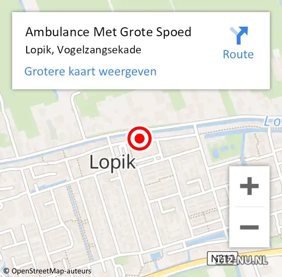 Locatie op kaart van de 112 melding: Ambulance Met Grote Spoed Naar Lopik, Vogelzangsekade op 11 mei 2017 09:50