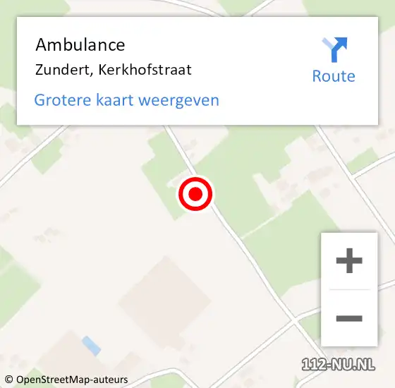 Locatie op kaart van de 112 melding: Ambulance Zundert, Kerkhofstraat op 11 mei 2017 09:51