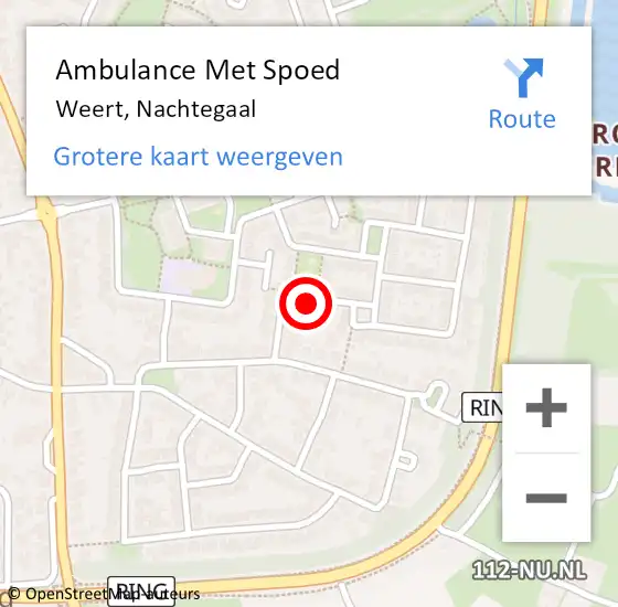 Locatie op kaart van de 112 melding: Ambulance Met Spoed Naar Weert, Nachtegaal op 20 januari 2014 08:28