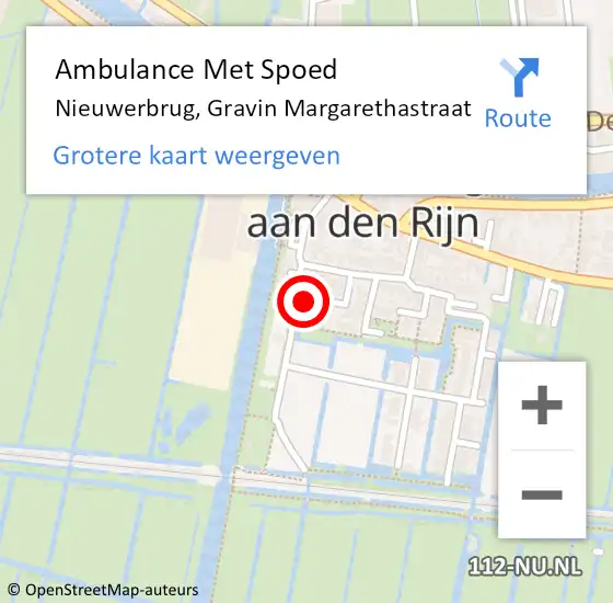 Locatie op kaart van de 112 melding: Ambulance Met Spoed Naar Nieuwerbrug, Gravin Margarethastraat op 11 mei 2017 10:55