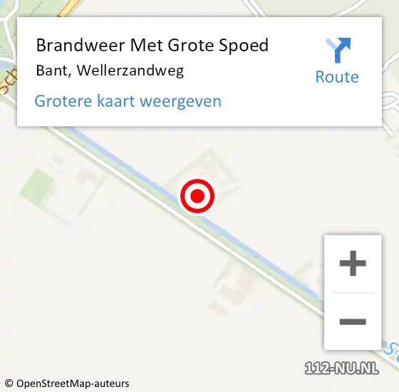 Locatie op kaart van de 112 melding: Brandweer Met Grote Spoed Naar Bant, Wellerzandweg op 11 mei 2017 11:43