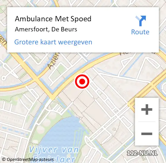 Locatie op kaart van de 112 melding: Ambulance Met Spoed Naar Amersfoort, De Beurs op 11 mei 2017 11:58