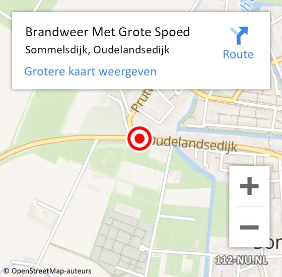 Locatie op kaart van de 112 melding: Brandweer Met Grote Spoed Naar Sommelsdijk, Oudelandsedijk op 11 mei 2017 12:31