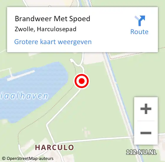 Locatie op kaart van de 112 melding: Brandweer Met Spoed Naar Zwolle, Harculosepad op 11 mei 2017 12:32