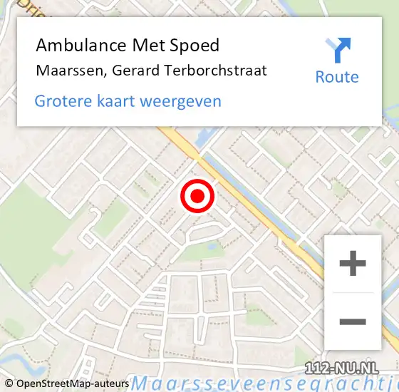 Locatie op kaart van de 112 melding: Ambulance Met Spoed Naar Maarssen, Gerard Terborchstraat op 11 mei 2017 14:21