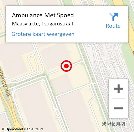 Locatie op kaart van de 112 melding: Ambulance Met Spoed Naar Maasvlakte, Tsugarustraat op 11 mei 2017 14:29