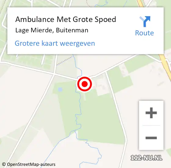Locatie op kaart van de 112 melding: Ambulance Met Grote Spoed Naar Lage Mierde, Buitenman op 11 mei 2017 14:38