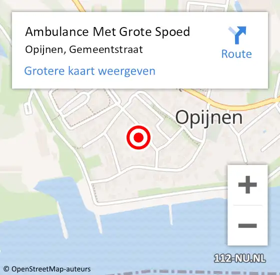 Locatie op kaart van de 112 melding: Ambulance Met Grote Spoed Naar Opijnen, Gemeentstraat op 11 mei 2017 14:56