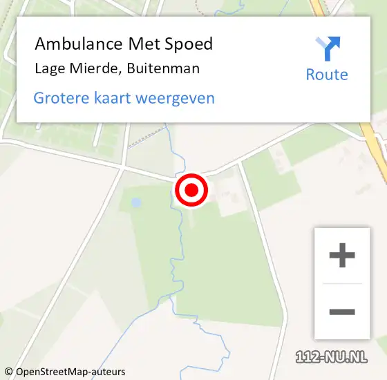 Locatie op kaart van de 112 melding: Ambulance Met Spoed Naar Lage Mierde, Buitenman op 11 mei 2017 15:43