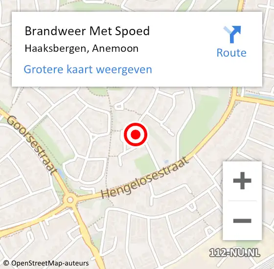 Locatie op kaart van de 112 melding: Brandweer Met Spoed Naar Haaksbergen, Anemoon op 11 mei 2017 16:07