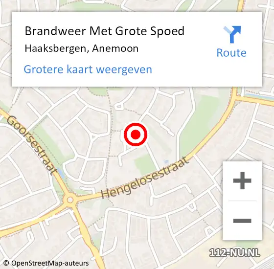 Locatie op kaart van de 112 melding: Brandweer Met Grote Spoed Naar Haaksbergen, Anemoon op 11 mei 2017 16:11