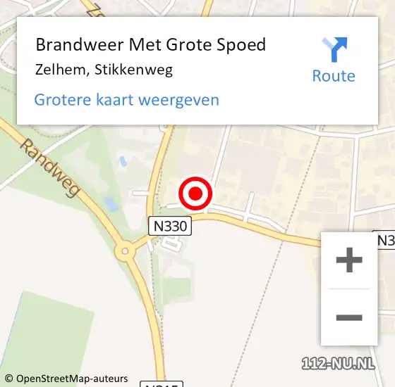 Locatie op kaart van de 112 melding: Brandweer Met Grote Spoed Naar Zelhem, Stikkenweg op 11 mei 2017 16:19