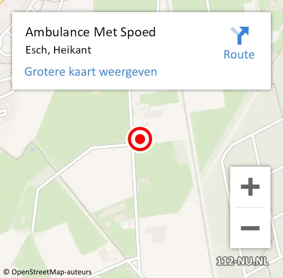 Locatie op kaart van de 112 melding: Ambulance Met Spoed Naar Esch, Heikant op 11 mei 2017 16:19