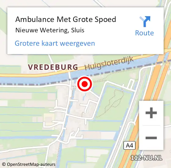 Locatie op kaart van de 112 melding: Ambulance Met Grote Spoed Naar Nieuwe Wetering, Sluis op 11 mei 2017 18:21