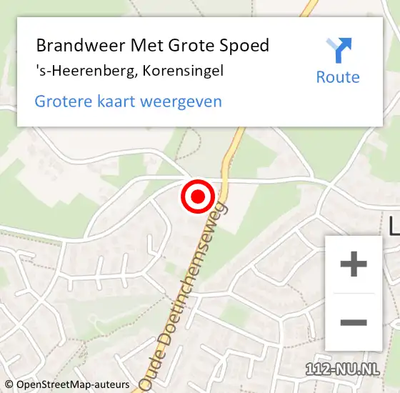 Locatie op kaart van de 112 melding: Brandweer Met Grote Spoed Naar 's-Heerenberg, Korensingel op 11 mei 2017 19:49