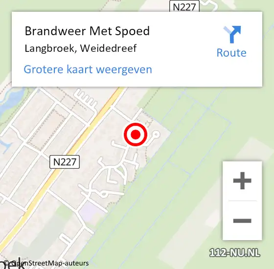 Locatie op kaart van de 112 melding: Brandweer Met Spoed Naar Langbroek, Weidedreef op 11 mei 2017 21:02