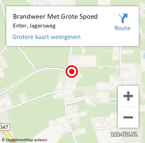 Locatie op kaart van de 112 melding: Brandweer Met Grote Spoed Naar Enter, Jagersweg op 11 mei 2017 22:03