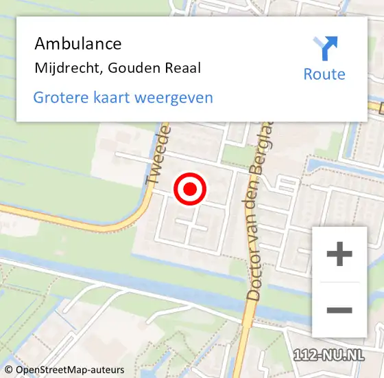 Locatie op kaart van de 112 melding: Ambulance Mijdrecht, Gouden Reaal op 11 mei 2017 22:36