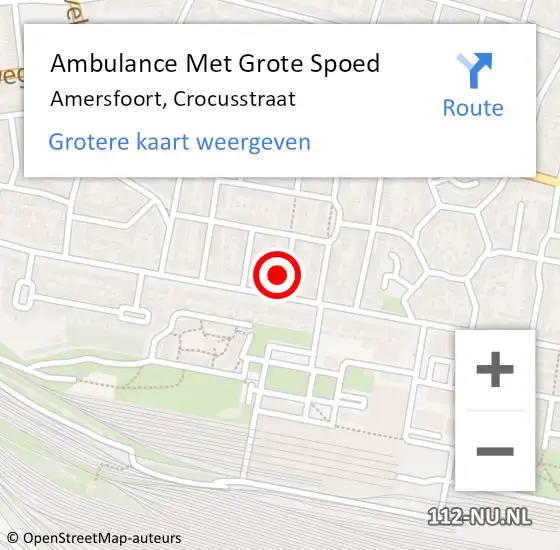 Locatie op kaart van de 112 melding: Ambulance Met Grote Spoed Naar Amersfoort, Crocusstraat op 11 mei 2017 23:14