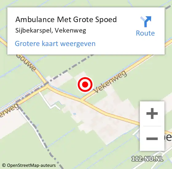 Locatie op kaart van de 112 melding: Ambulance Met Grote Spoed Naar Sijbekarspel, Vekenweg op 11 mei 2017 23:34