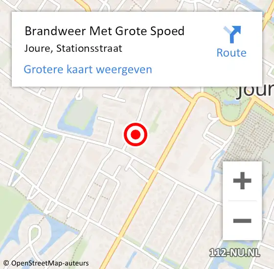 Locatie op kaart van de 112 melding: Brandweer Met Grote Spoed Naar Joure, Stationsstraat op 11 mei 2017 23:44