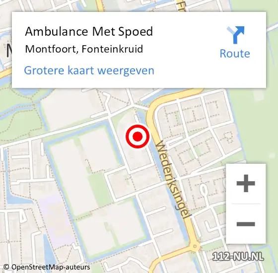 Locatie op kaart van de 112 melding: Ambulance Met Spoed Naar Montfoort, Fonteinkruid op 12 mei 2017 00:20