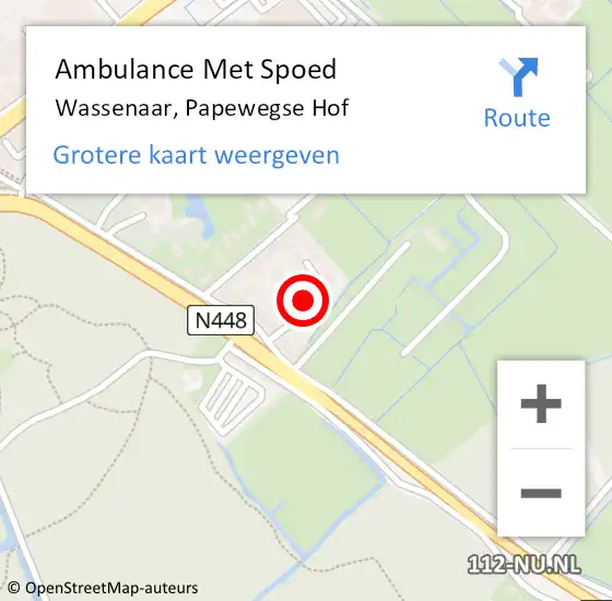 Locatie op kaart van de 112 melding: Ambulance Met Spoed Naar Wassenaar, Papewegse Hof op 12 mei 2017 00:41