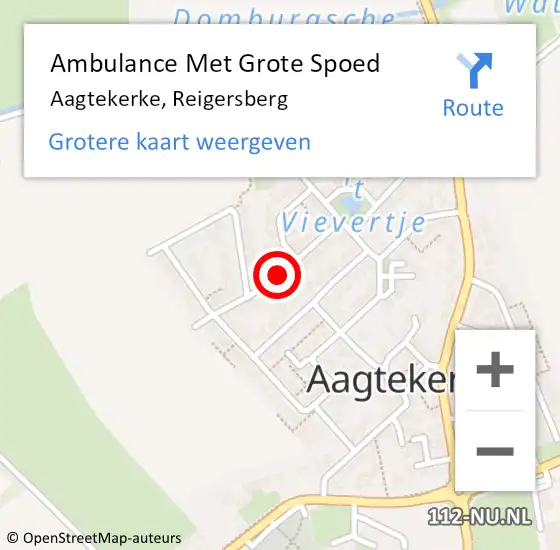 Locatie op kaart van de 112 melding: Ambulance Met Grote Spoed Naar Aagtekerke, Reigersberg op 12 mei 2017 01:06