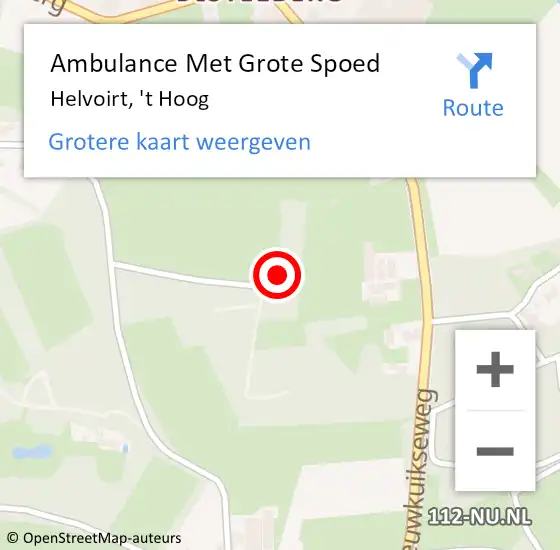 Locatie op kaart van de 112 melding: Ambulance Met Grote Spoed Naar Helvoirt, 't Hoog op 12 mei 2017 01:28