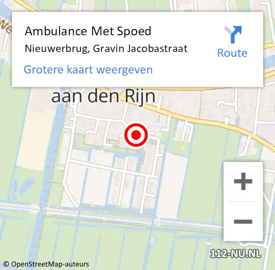 Locatie op kaart van de 112 melding: Ambulance Met Spoed Naar Nieuwerbrug, Gravin Jacobastraat op 12 mei 2017 03:42